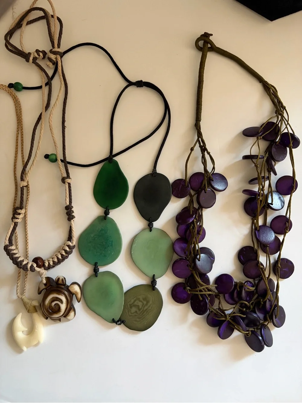 Handcrafted Green and Purple Turtle Pendant Necklace